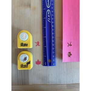 Lot of 2 Family Treasures Fall Paper Punches Baseball Leaf